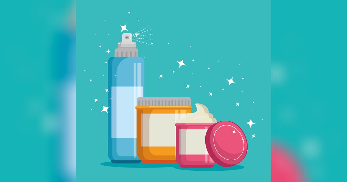 Conjunto de produtos de cremes faciais.